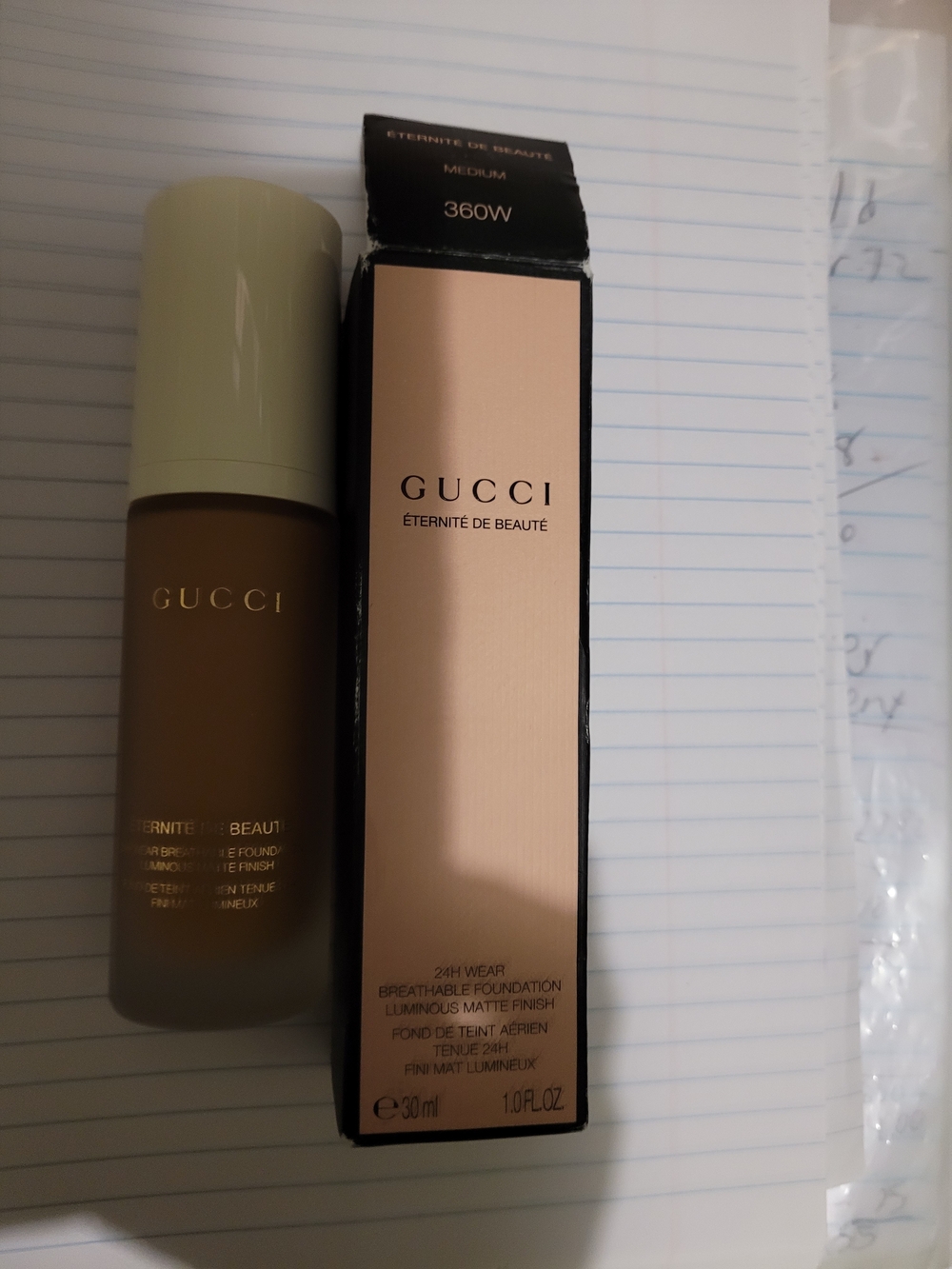 🙈Gucci Foundation Éternité de Beauté-luminous Matte Foundation medium 360 W